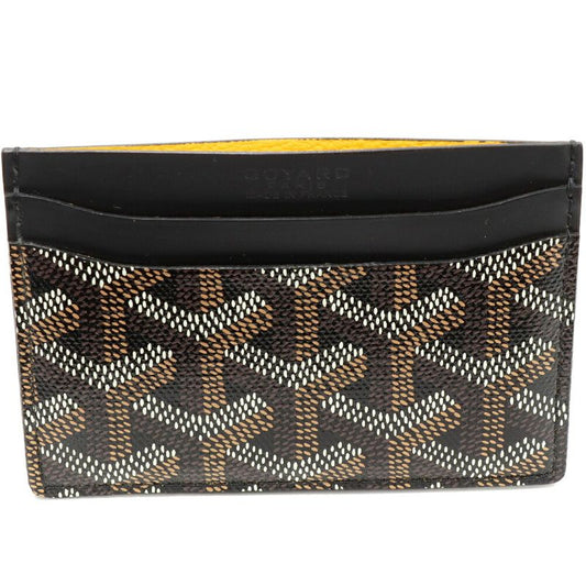 Goyard Card Case Pass Case Saint-sulpice PVC Canvas Black And Yellow Stsulppmlty