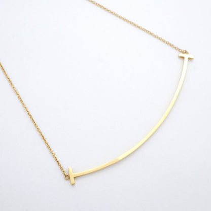Tiffany & Co Necklace T-smile Large 18K Yellow Gold Yellow Gold Ladies