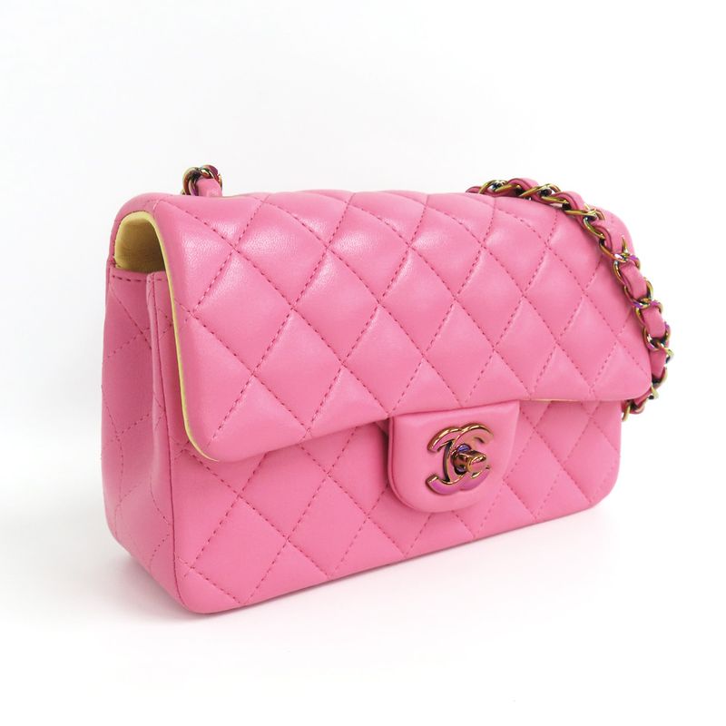 Chanel Mini Matelasse 20 Pink Rainbow-hardware No 31 Lambskin Single
