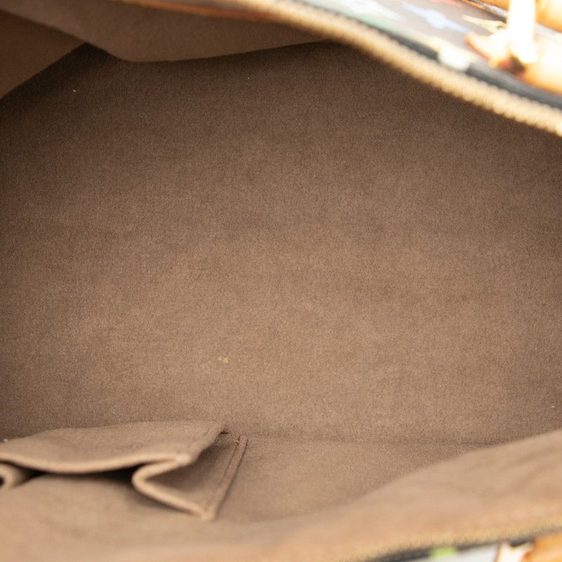 Louis Vuitton Monogram Multicolor Alma M92646 Noir Black PVC Leather Women