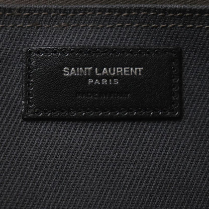 Saint Laurent Paris 632539 Rive Gauche N/S Canvas Leather Tote Bag Dark Gray