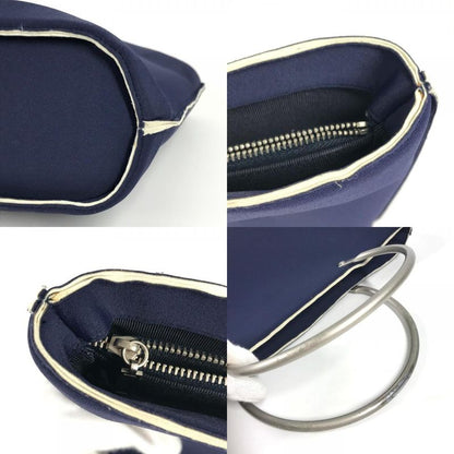 Chanel Handbag Metal Handle Polyamide Navy