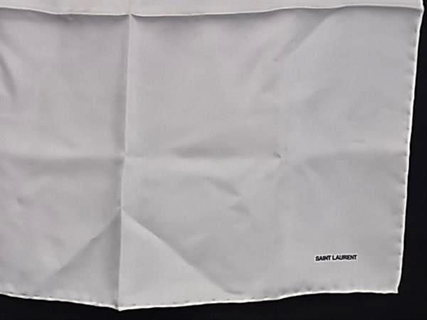 Saint Laurent 100% Silk Scarf Handkerchief Women Men White Fa1150