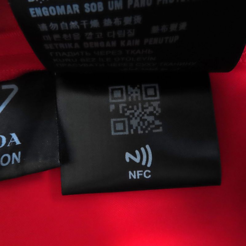 Prada 230623 Triangle Logo Leather Re-nylon Sleeveless Dress Black Red 36 Made