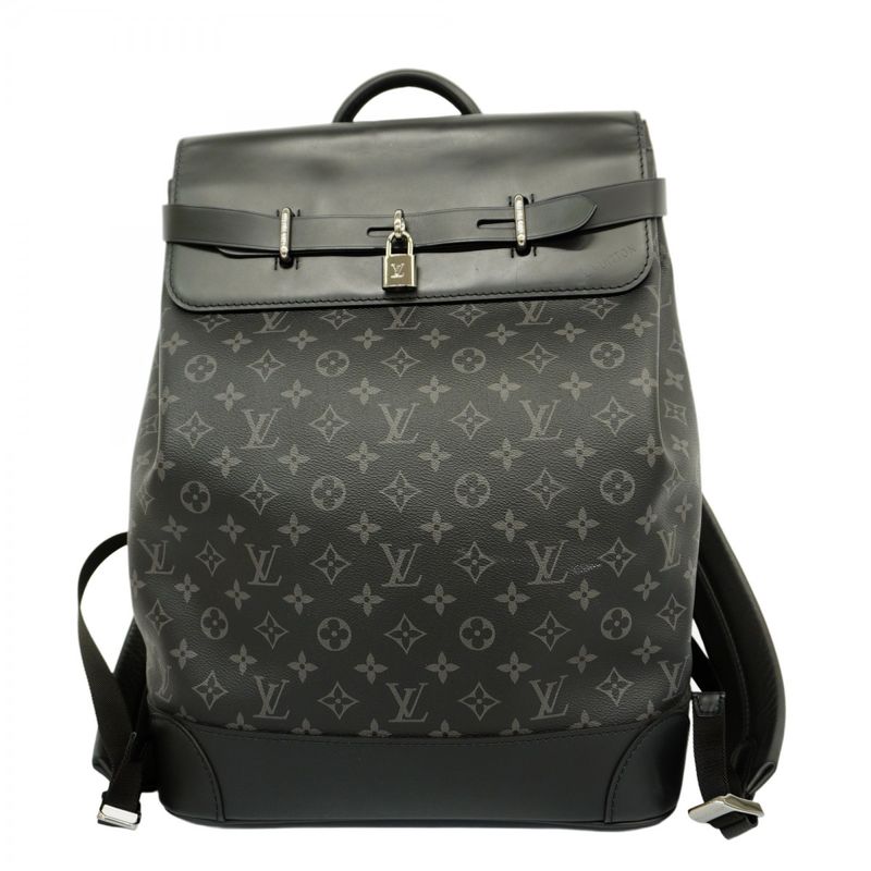 Louis Vuitton Monogram Eclipse Steamer Backpack M44052 Black Men's