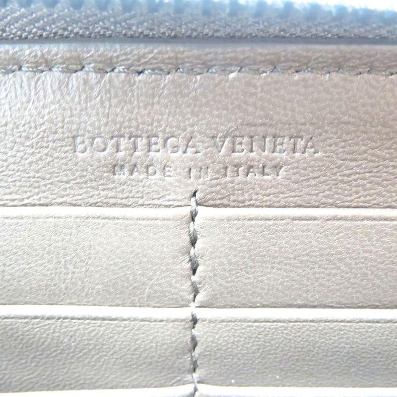 Bottega Veneta Intrecciato Leather Brown Round Zipper Long Wallet 1094 Bottega