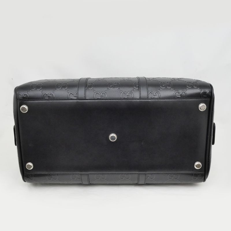 Gucci GG Embossed Boston Bag Black 725282 520981 Leather 2way Shoulder