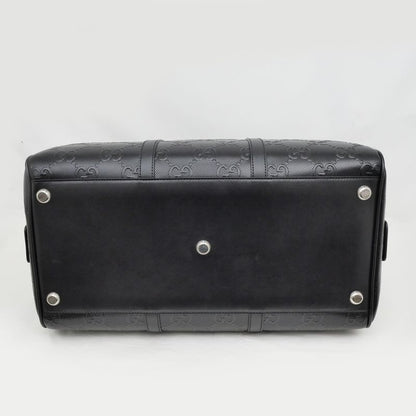 Gucci GG Embossed Boston Bag Black 725282 520981 Leather 2way Shoulder