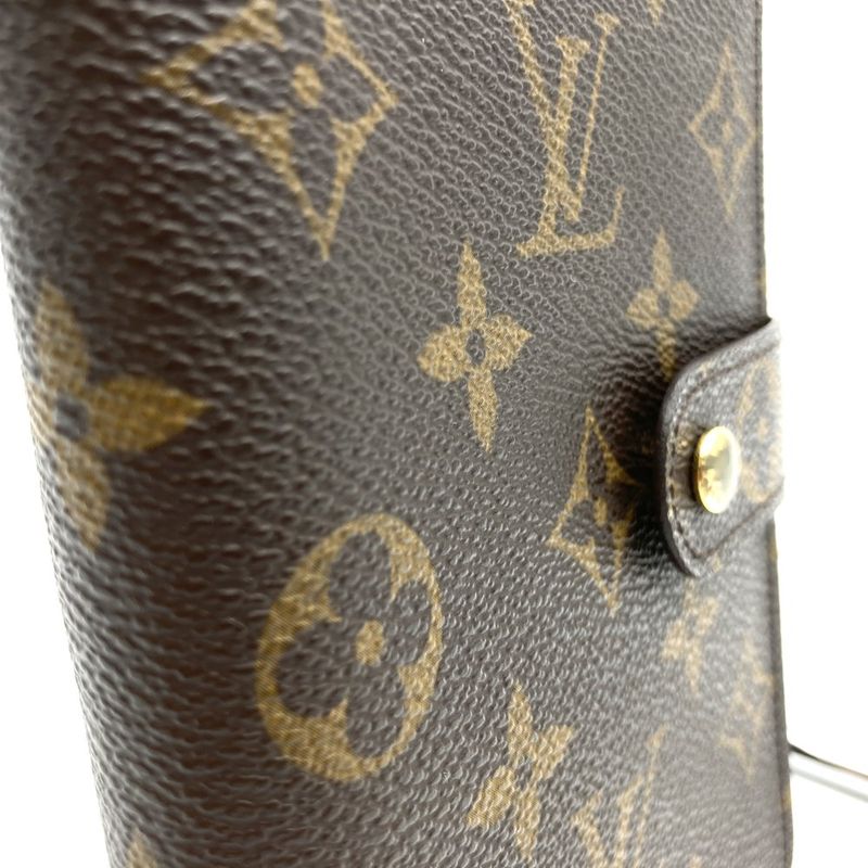 Louis Vuitton M61207 Porte Papier Zip Monogram Canvas Brown Bifold Wallet