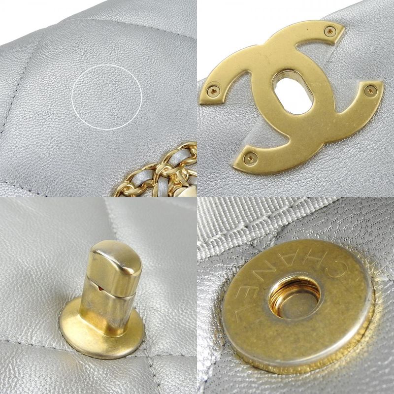 Chanel Shoulder Bag Chanel 19 As1160 Coco Mark Matelasse Leather Silver Gold