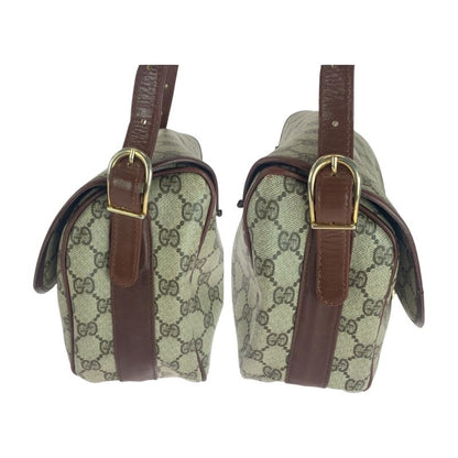 Gucci Vintage Old Gucci Beige Brown Gold Hardware GG Supreme Canvas Crossbody