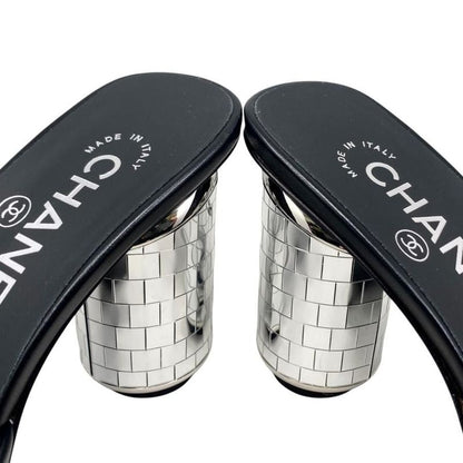 Chanel Mule Sandals Mirror Heel G45358 X01000 94305 36 1 2 Size Coco Mark