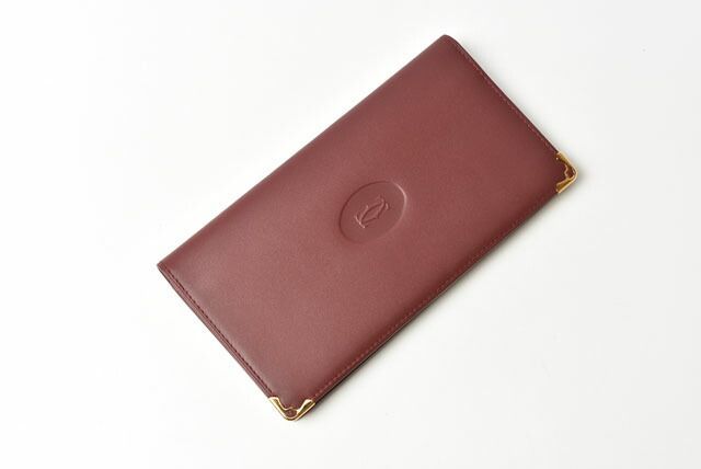 Cartier Wallets Men's Cartier Long Wallet Leather Must De Cartier Bordeaux