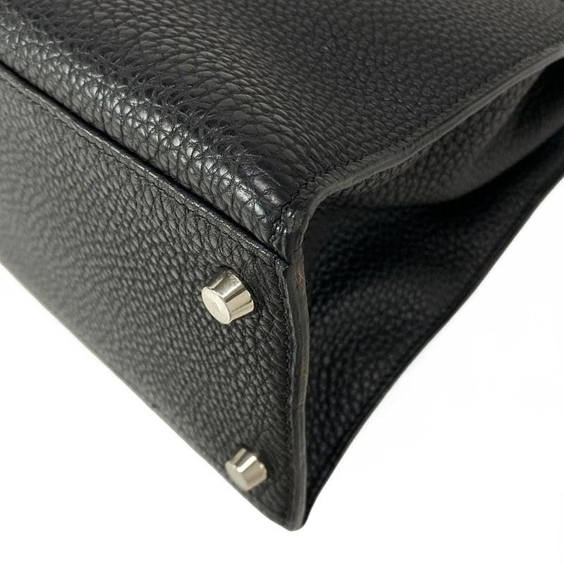 Hermes Handbag Kelly 32 Black Outside Stitching/silver Hardware