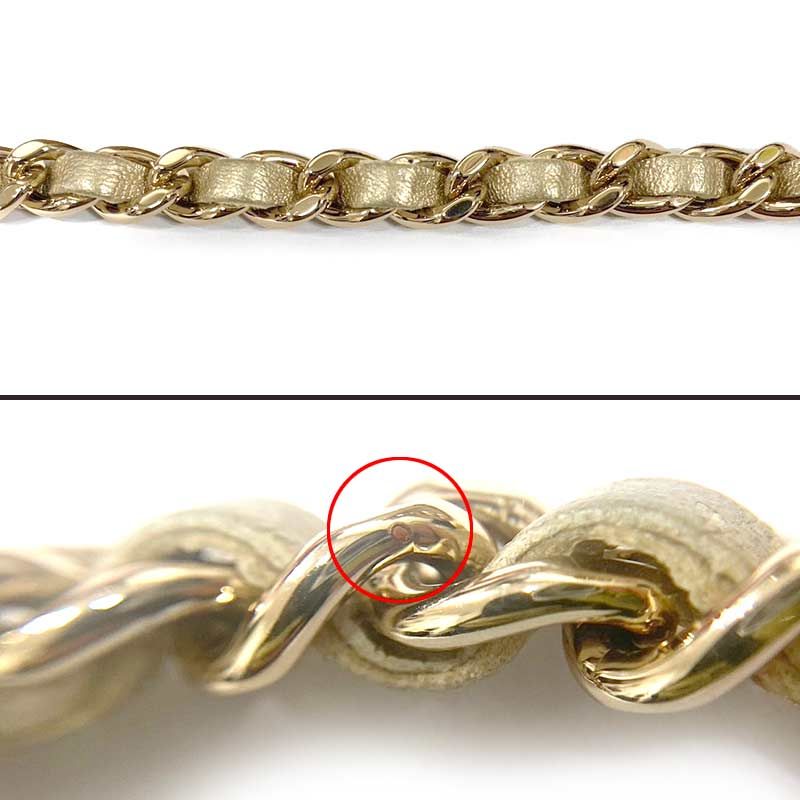 Chanel Matelasse Chain Shoulder Bag Heart Gold Lambskin