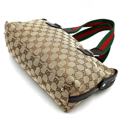 Gucci 145759 Handbag Brown GG Canvas Sherry Line Ladies Fashion Brand Name High