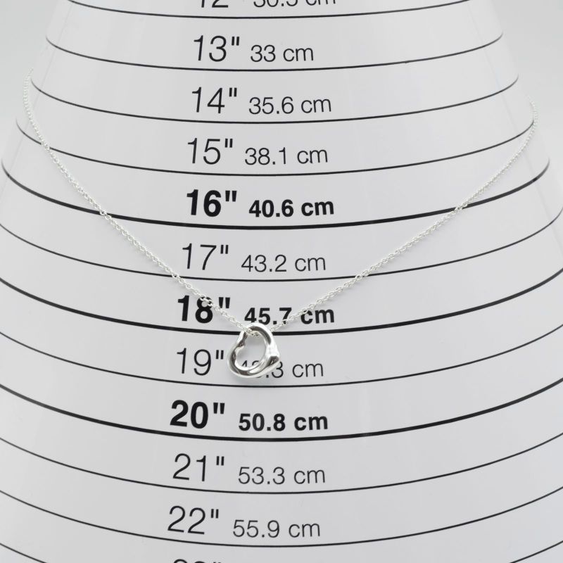 11mm (0.43in) Tiffany & Co Open Heart Silver Necklace 25-445