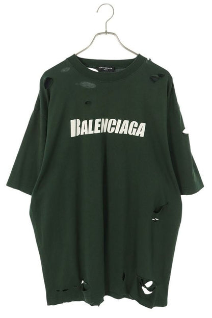 Balenciaga 651795 Tkvb8 Destroyed Logo Print T-shirt Men's S