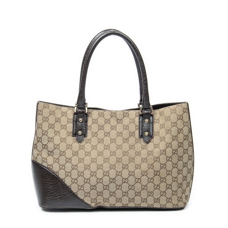 Gucci Medium Hustler Tote Brown/beige GG Canvas AB