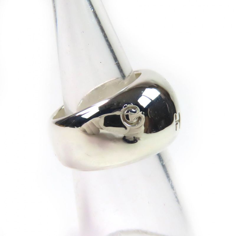 Chanel Sv925 Logo Engraved Wide Ring - Ring Accessory Silver Size Approx 11