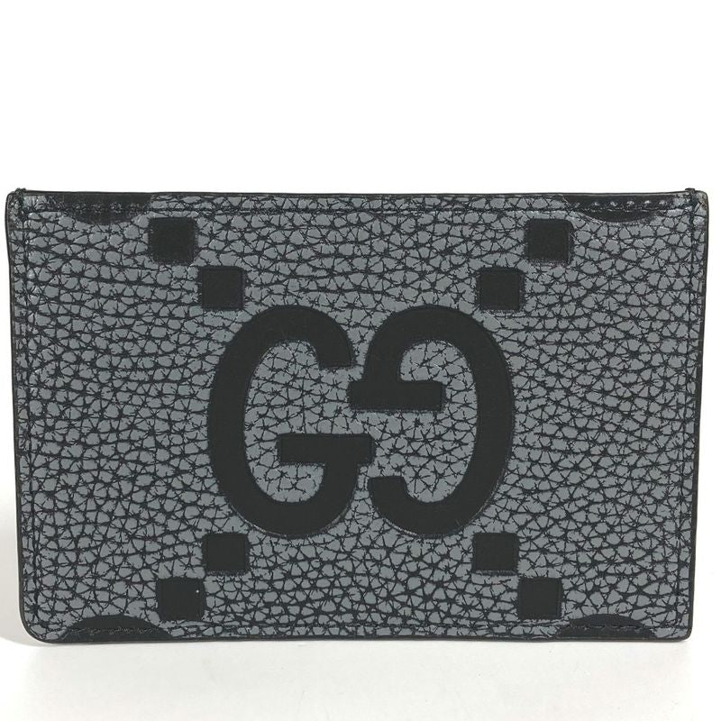 Gucci Card Case Aaece Card Case Logo Maxi GG 812681 Gray