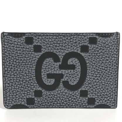 Gucci Card Case Aaece Card Case Logo Maxi GG 812681 Gray