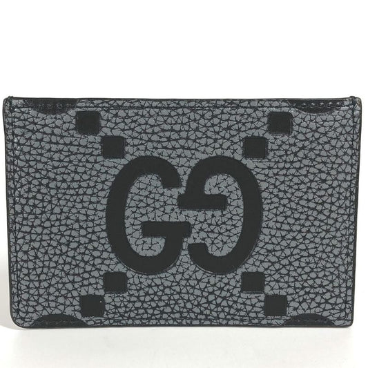 Gucci Card Case Aaece Card Case Logo Maxi GG 812681 Gray
