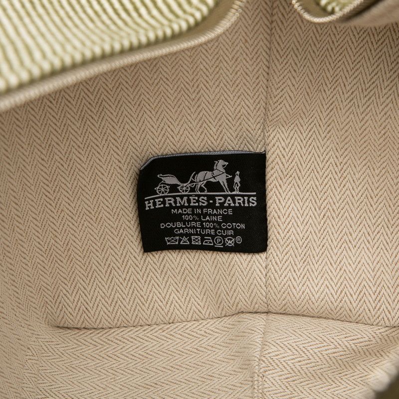 Hermes Brid-a-brac GM Khaki Green Silver Hardware Canvas Women Hermes