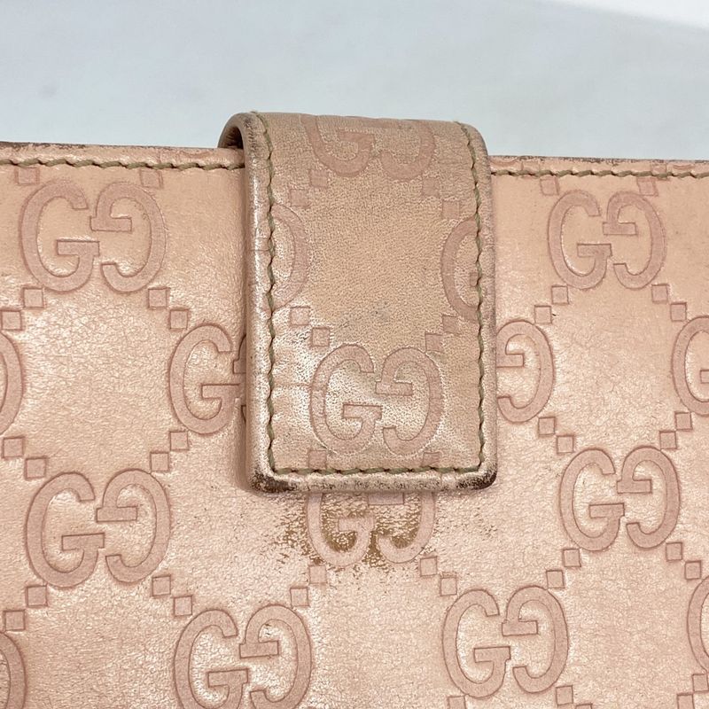 Guccissima 112715 Leather Pink Gold Hardware Women's Long Wallet