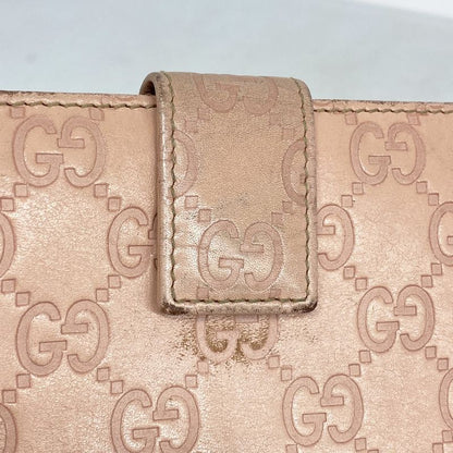 Guccissima 112715 Leather Pink Gold Hardware Women's Long Wallet