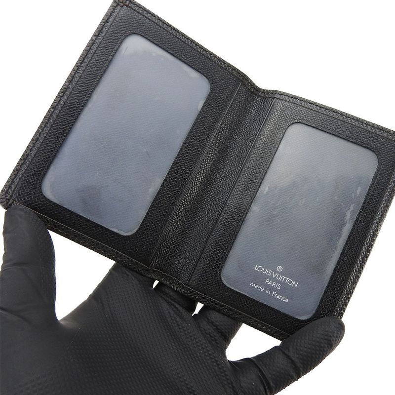 Louis Vuitton Card Case Pass Case Taiga Ardoise Leather Schoolbag Small Items