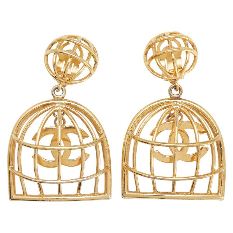 Chanel Vintage Coco Mark Birdcage Gold Plated Ladies Chanel