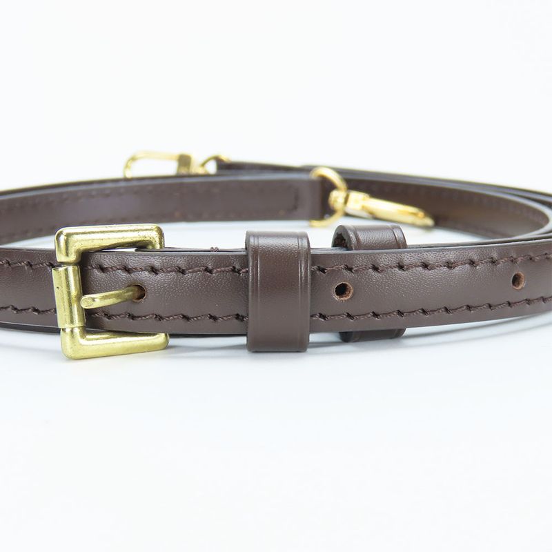 Louis Vuitton Shoulder Strap Leather Brown Gold Hardware For Damier Accessories