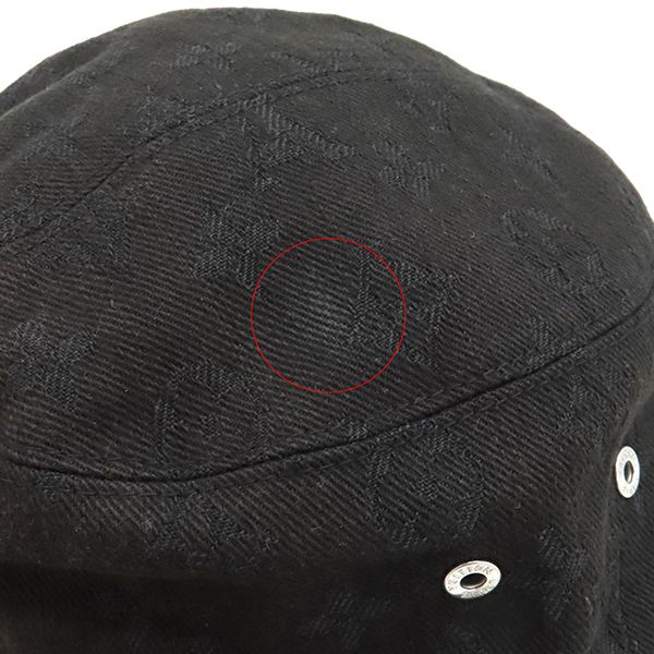Louis Vuitton Hat Chapeau Monogram Denim Cotton Polyester Black and Yellow M