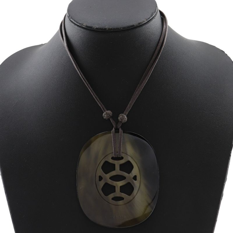 Hermes Lift GM Buffalo Horn Black Ladies 25.1g Necklace