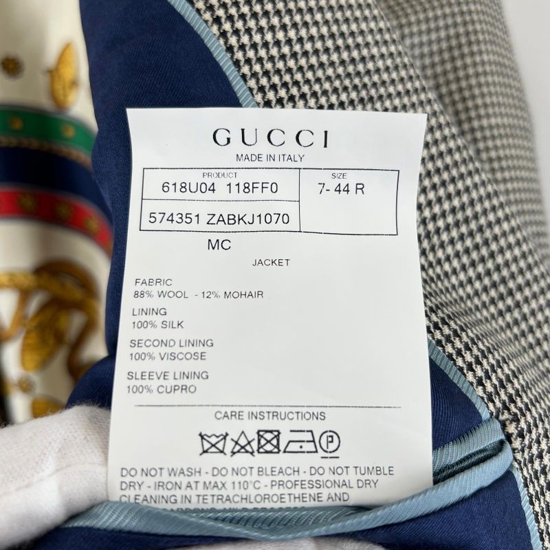 Gucci 574351 Wool Mohair Blend Staggered Pattern With Full Lining Single