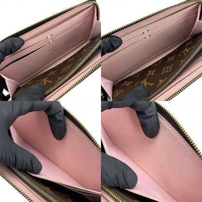 Louis Vuitton Portefeuille Clemence M61298 Monogram Rose Ballerine Brown Gold