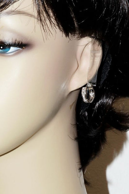 Tiffany & Co Earrings 18K White Gold Diamond 6P Atlas Hoop Earrings