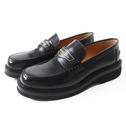 Christian DIOR BOY Leather Loafers Black 35 Women
