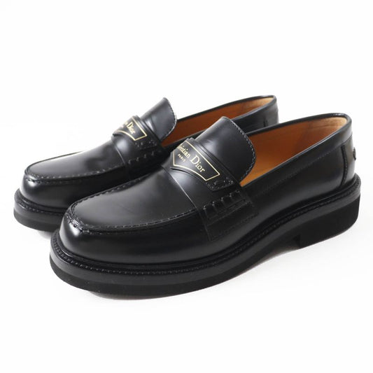 Christian DIOR BOY Leather Loafers Black 35 Women