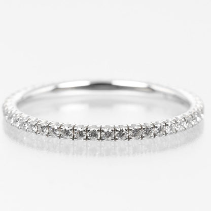 Cartier Etancel Full Eternity 18kwhite Gold With Diamonds #7.5 Ladies 1.1g Ring