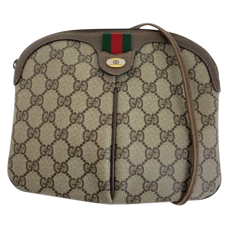 Gucci Old Gucci Beige GG Supreme Canvas 904 02 047 Shoulder Bag Pochette Women