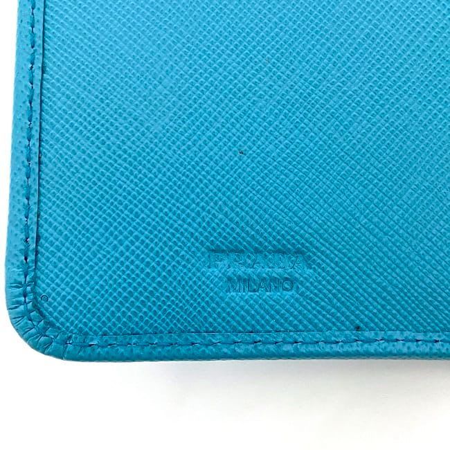 Prada Bifold Wallet Light Blue Saffiano