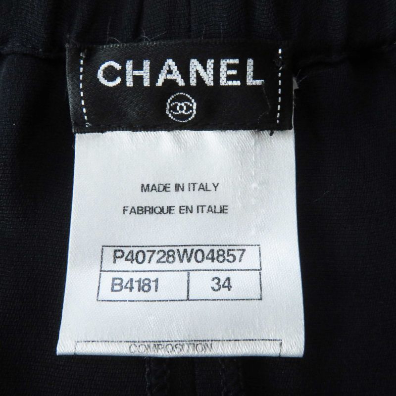CHANEL P40728 Linen Silk Bare All-in-one Short Length Navy Black 34 Made In
