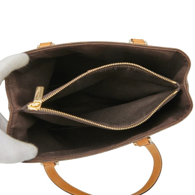 Celine Macadam Tote Shoulder Bag Brown PVC Leather Women's Celine