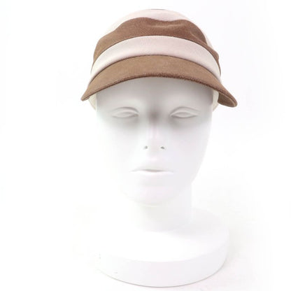 Hermes Goatskin Cotton Lined 100% Linen Leather Switching Cap Brown Beige 58