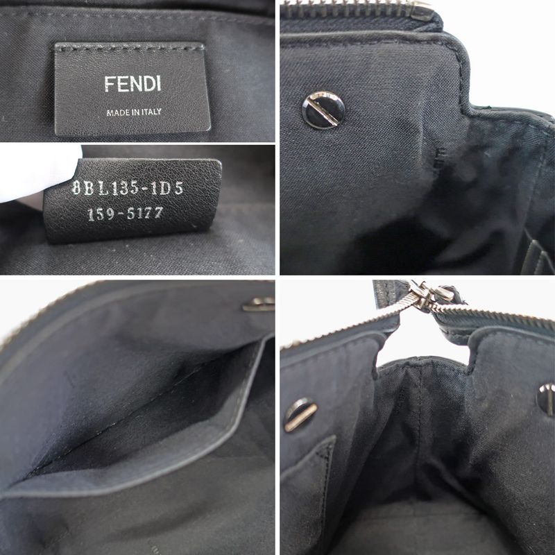 Fendi Mini Vitheway Black Shoulder Bag Handbag 2WAY Leather 8bl135
