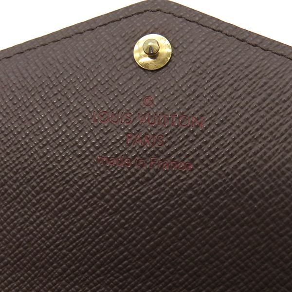 Louis Vuitton Long Wallet Portefeuille Sarah Damier Canvas Damier Ebene Gold