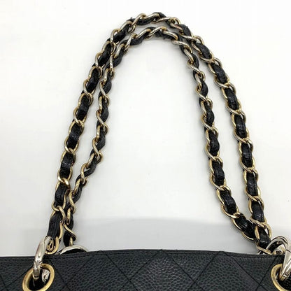 Chanel Handbag Chain Shoulder Bag Matelasse Coco Mark Caviar Skin Black Women's