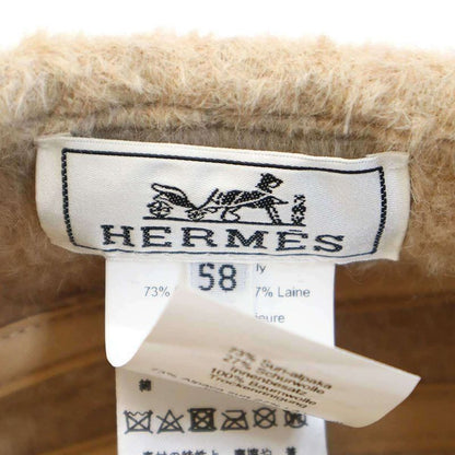 Hermes Saint Honore Alpaca Wool Beret Beige 58